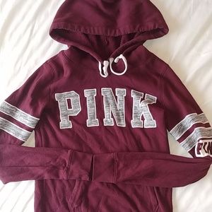 PINK Maroon Varsity Hoodie